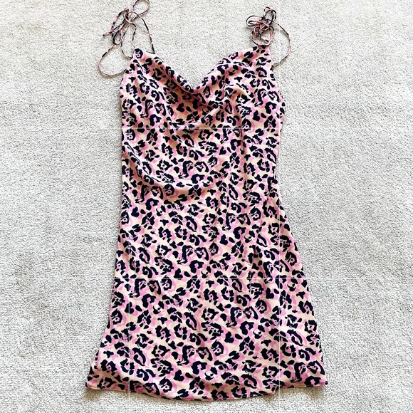 RESA PINK LEOPARD/CHEETAH ANIMAL PRINT DRESS SIZE SMALL DATE PARTY SEXY TRENDY - Picture 2 of 10